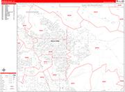 Moreno Valley  Wall Map Red Line Style